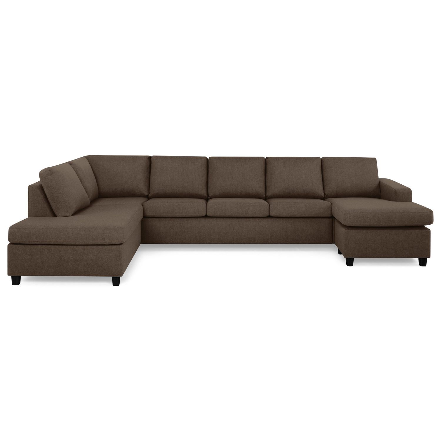 U-Sohva Scandinavian Choice Crazy XL Divaani oikea 6-istuttava ruskea/mustat jalat kulmikas