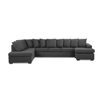 U-Sohva Scandinavian Choice Crazy XL Divaani oikea heittotyynyillä 4-istuttava musta