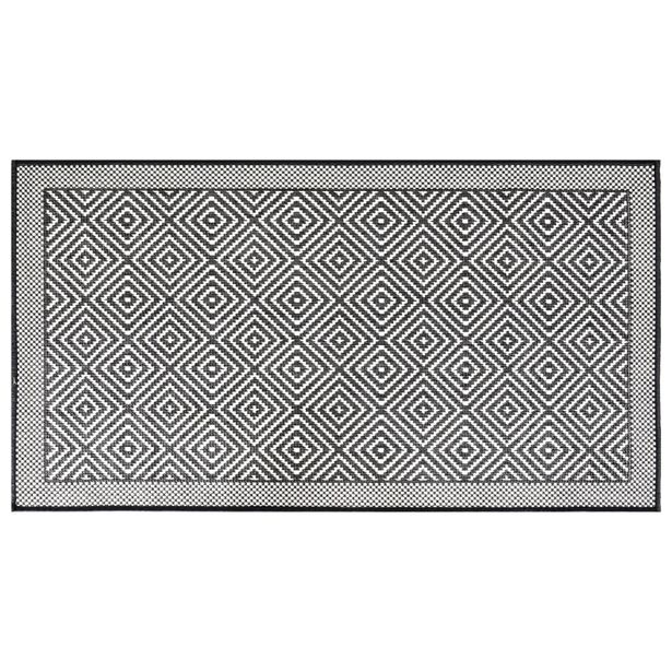 Ulkomatto harmaa ja valkoinen 80x150 cm käännettävä suunnittelu (64797)