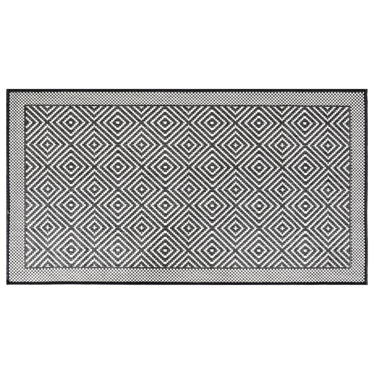 Ulkomatto harmaa ja valkoinen 80x150 cm käännettävä suunnittelu (64797)
