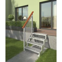 Ulkoportaat Dolle Gardentop Gallersteg, yhdellä Nordic-kaiteella, eri kokoja
