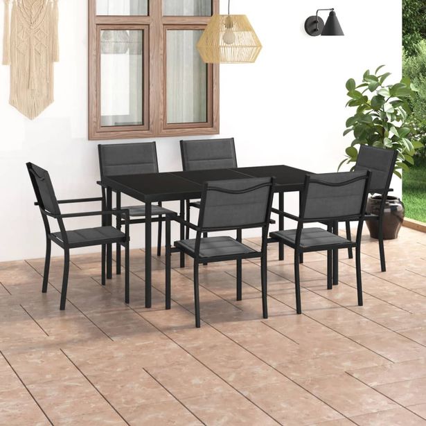 Ulkoruokailuryhmä 150cm, teräs, antrasiitinharmaa, eri pakkauskokoja