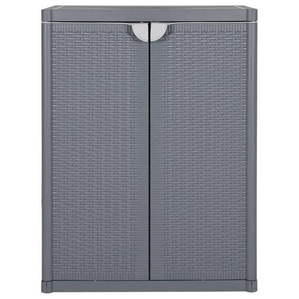 Ulkosäilytyskaappi harmaa 65x45x88 cm PP rottinki (64062)