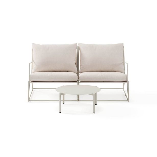 Ulkosohvaryhmä Usteryd, 2-istuttava sohva + sohvapöytä, beige (01486)