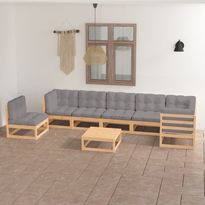 Puutarhasohvasarja, tyynyillä, mäntypuu, 8-osainen, eri värejä