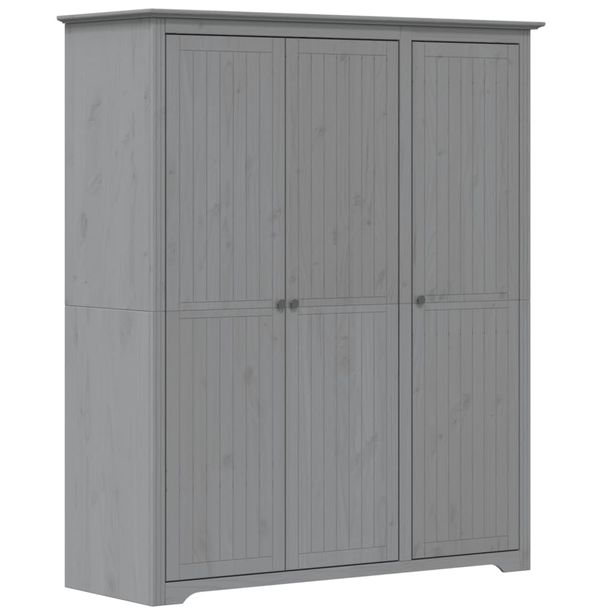 Vaatekaappi BODO harmaa 146x53,5x173 cm täysi mänty (55064)