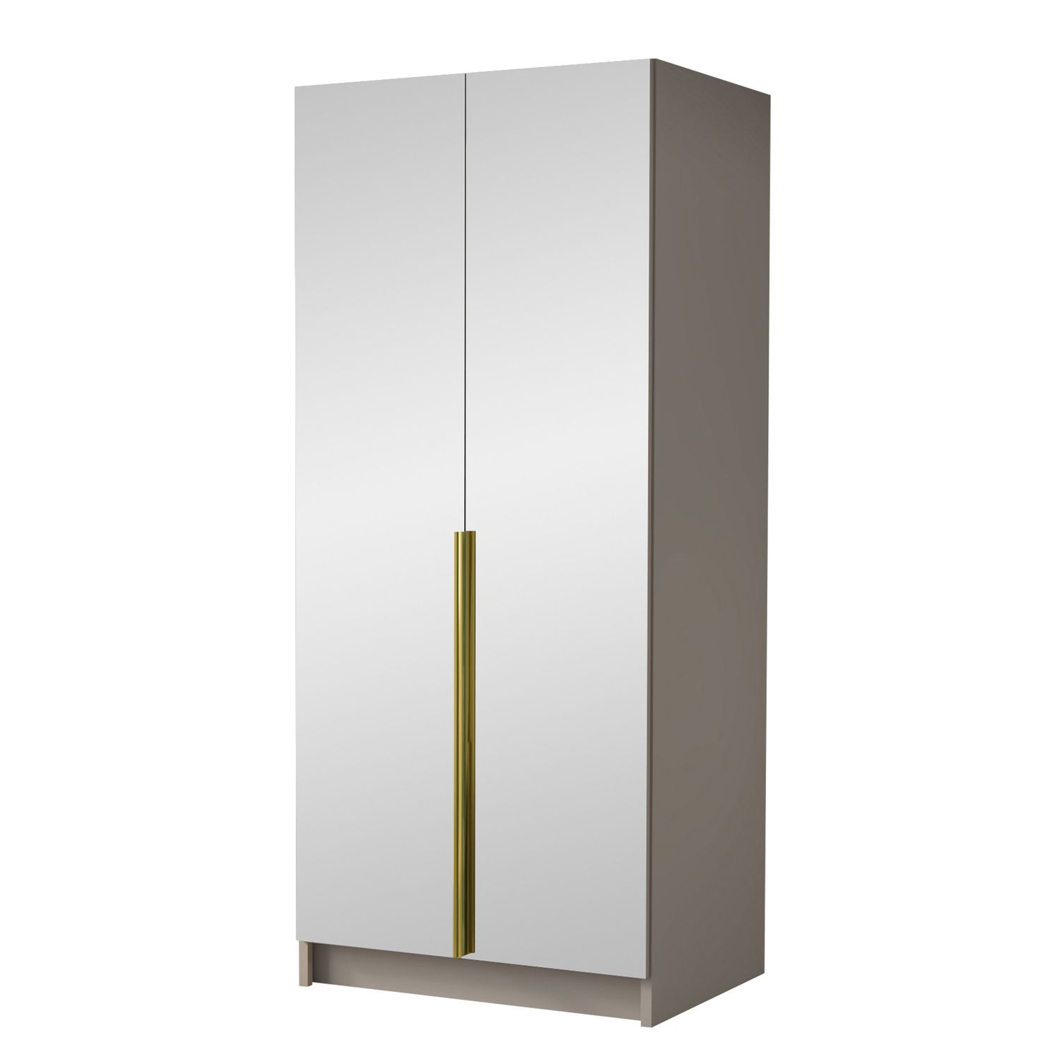 Vaatekaappi BONO III, harmaa/kulta (2157)