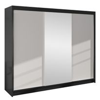 Vaatekaappi DERBY I, musta/valkoinen (8709), Verkkokaupan poistotuote