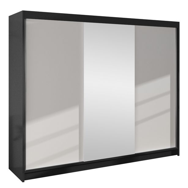 Vaatekaappi DERBY I, musta/valkoinen (8709)