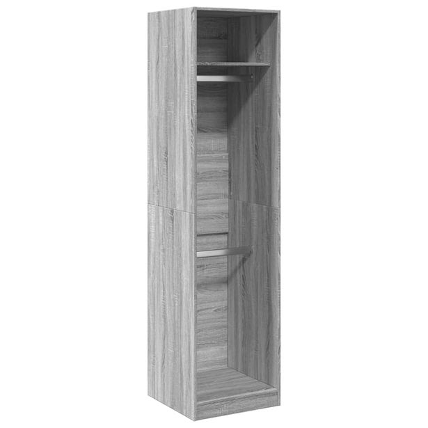 Vaatekaappi harmaa Sonoma 50x50x200 cm tekninen puu (07788)