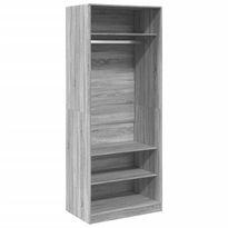 Vaatekaappi harmaa Sonoma 80x50x200 cm tekninen puu (07698)