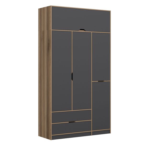 Vaatekaappi Linento Furniture Elina 8907, antrasiitti