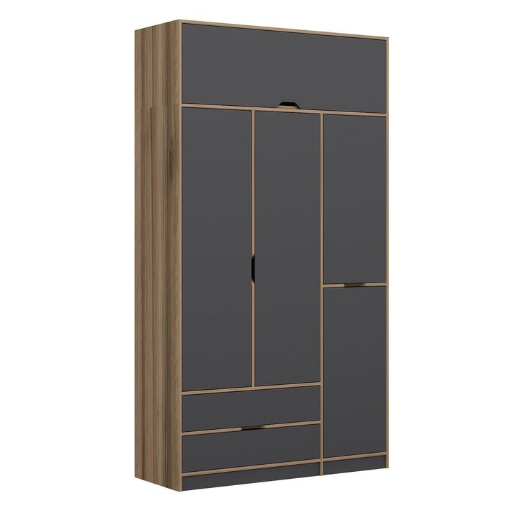 Vaatekaappi Linento Furniture Elina 8907, antrasiitti