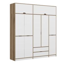 Vaatekaappi Linento Furniture Elina 8913, valkoinen/puunväri