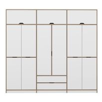 Vaatekaappi Linento Furniture Elina 8914, valkoinen/puunväri