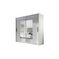 Vaatekaappi London, 180x57x215cm, valkoinen (91263)