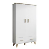 Vaatekaappi LOTTA 2D2S, valkoinen/beige (5081)
