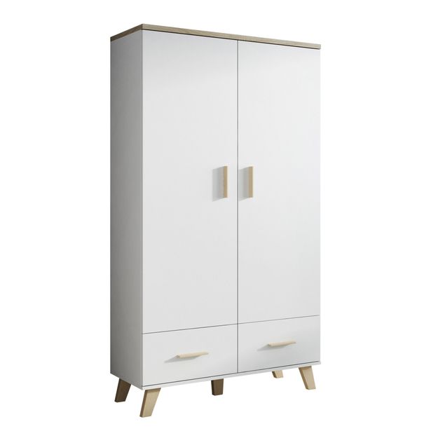 Vaatekaappi LOTTA 2D2S, valkoinen/beige (5081)