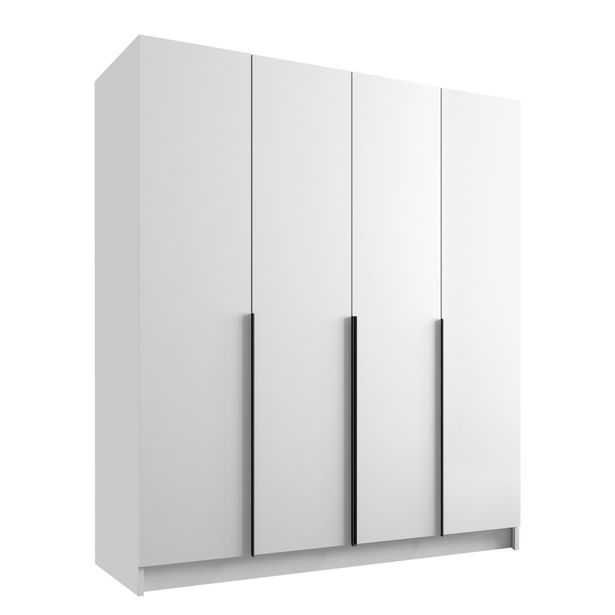 Vaatekaappi SANTI I, valkoinen/musta (2348)