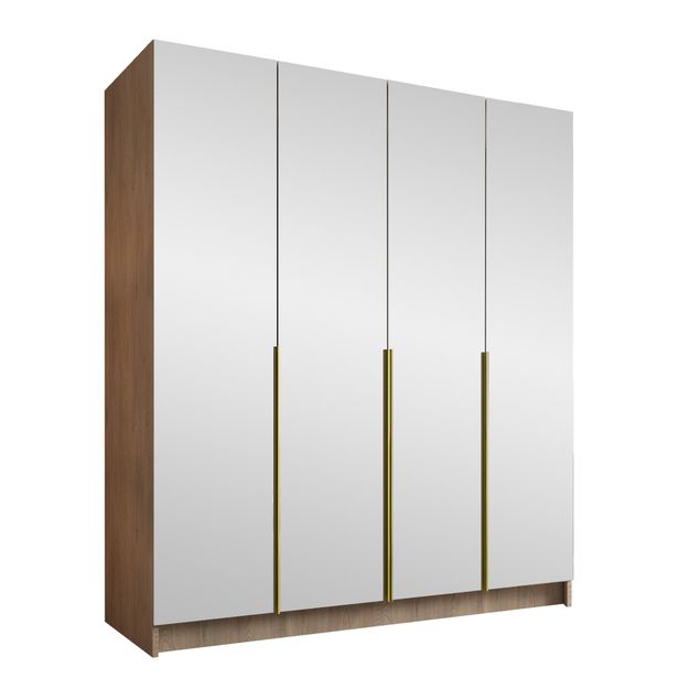Vaatekaappi SANTI III, beige/kulta (0369)