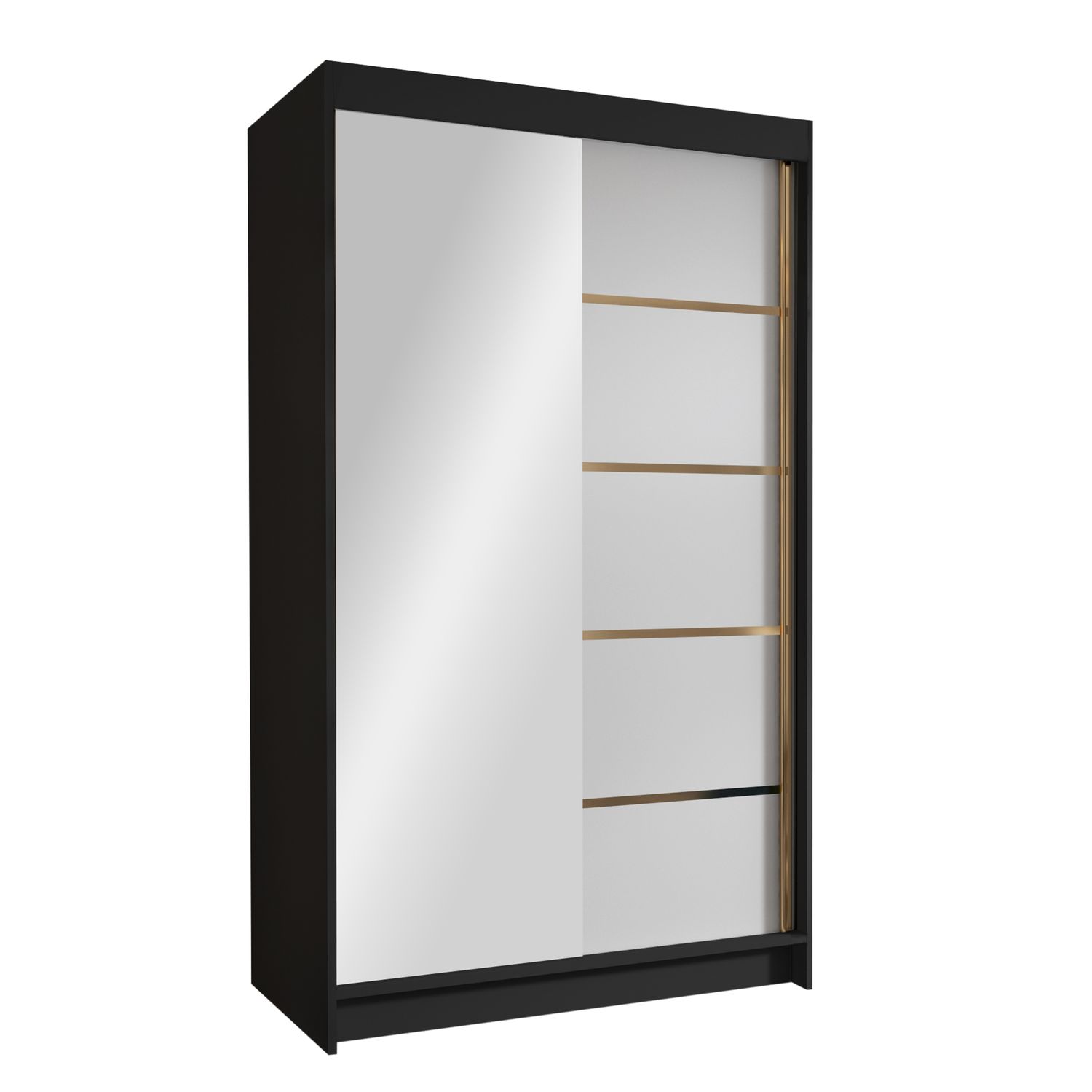 Vaatekaappi VIGO 100 III, musta/valkoinen (1466)