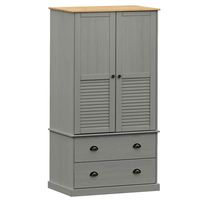 Vaatekaappi VIGO harmaa 90x55x170 cm täysi mänty (53165)