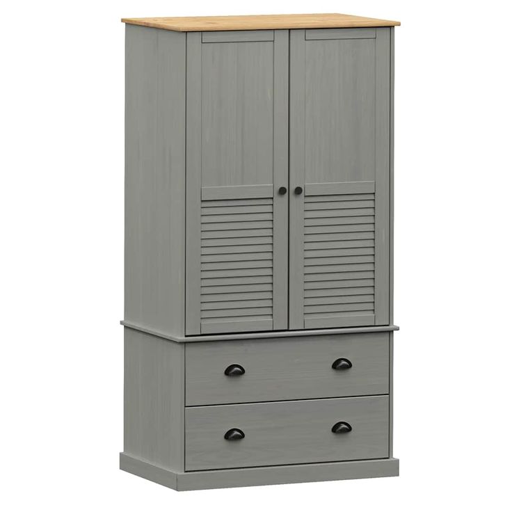 Vaatekaappi VIGO harmaa 90x55x170 cm täysi mänty (53165)