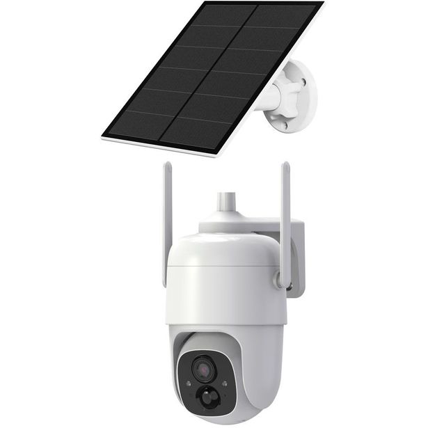 Valvontakamera Celetron VicoHome CECQ1, litiumakku 9000 mA, aurikokenno, Wifi, liikettä automaattisesti seuraava käänneltävä malli, varoitusvalo
