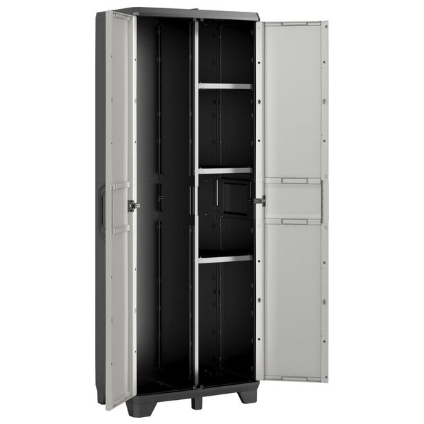varastokaappi Gear musta ja harmaa 182 cm (46638)