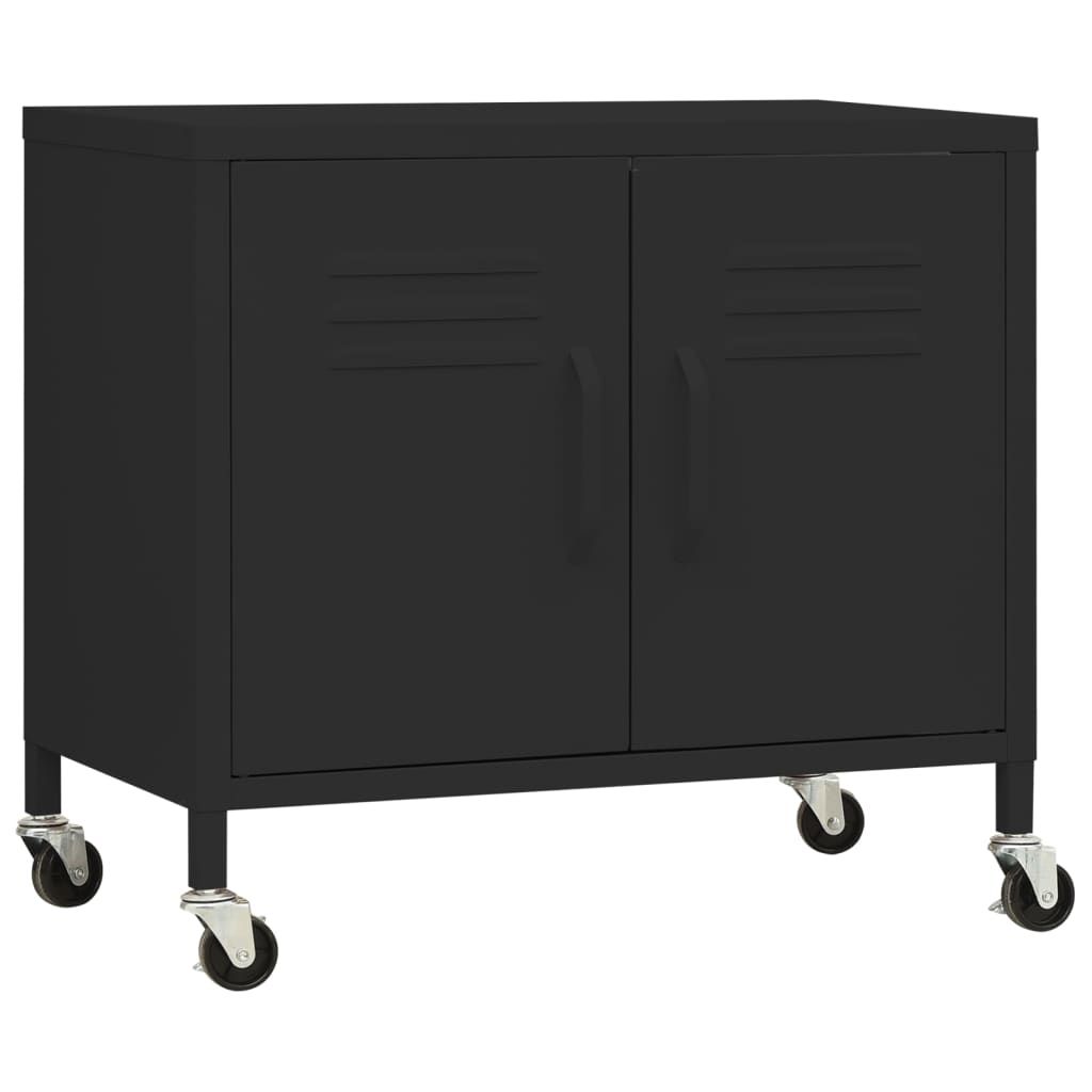 Varastokaappi musta 60x35x56 cm teräs (36268)