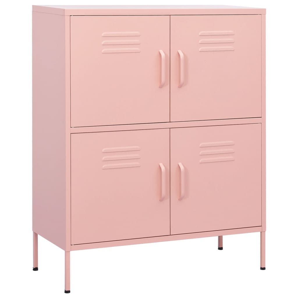 Varastokaappi pinkki 80x35x101,5 cm teräs (36139)
