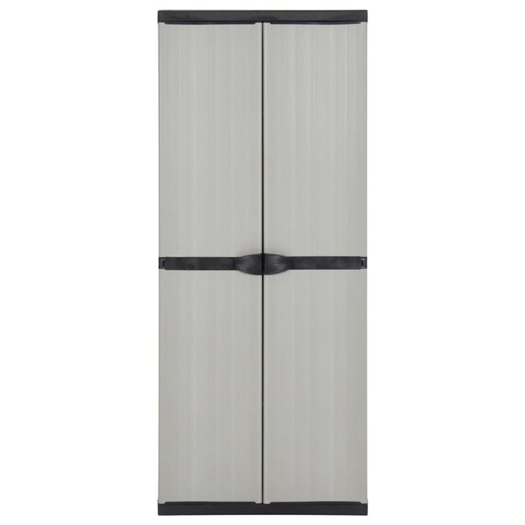 Varastokaappi puutarhaan 3 hyllyä musta ja harmaa 68x40x168 cm (40983)