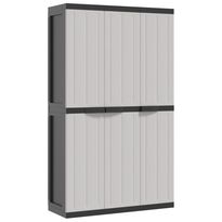 Varastokaappi puutarhaan harmaa ja musta 97x37x165 cm PP (64203)