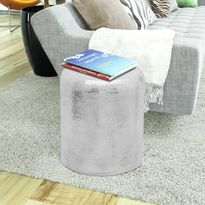 Vasaroitu alumiininen jakkara/sivupöytä Lieriö Hopea (42326)