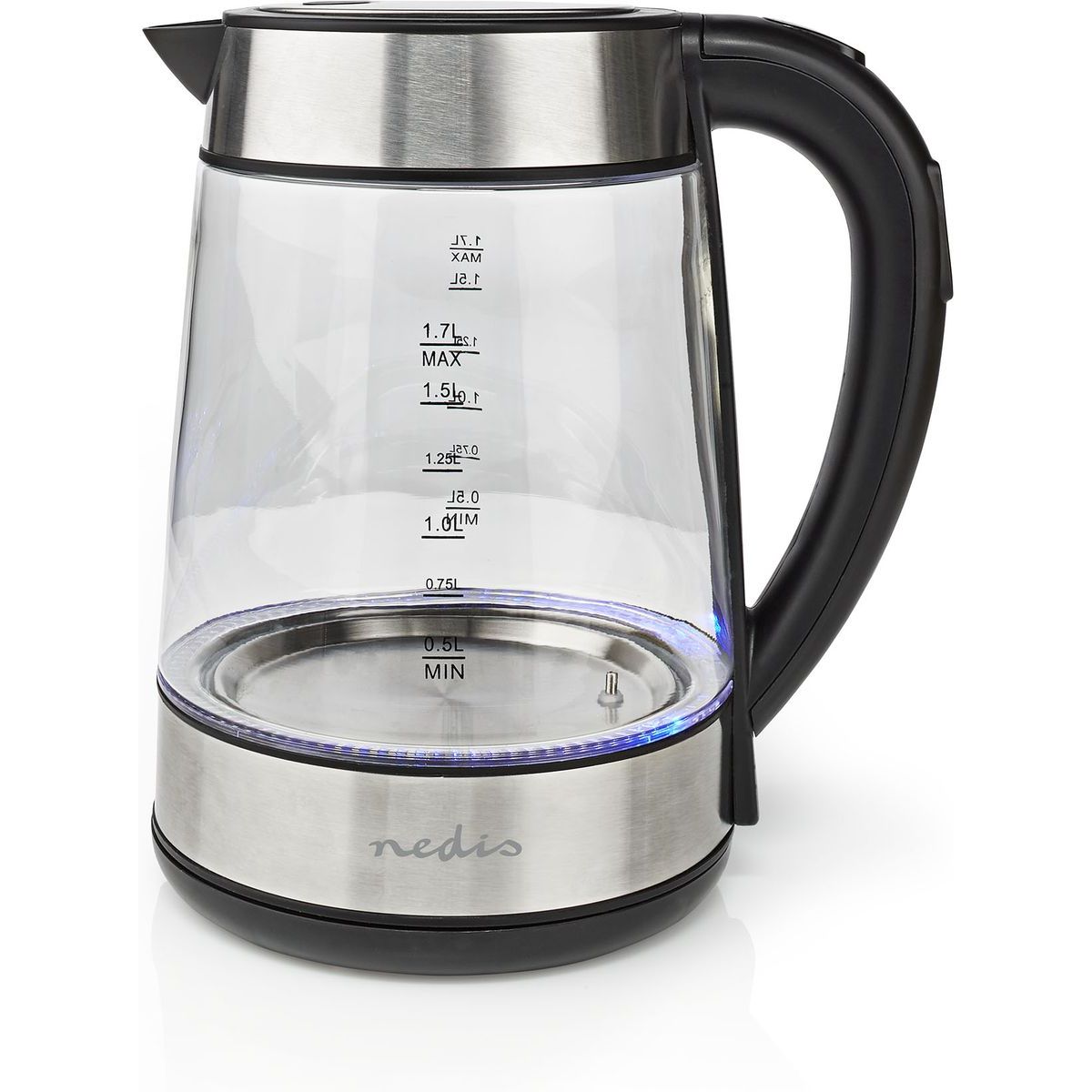 Vedenkeitin Nedis KAWK320EGS, 1.7l, lasi