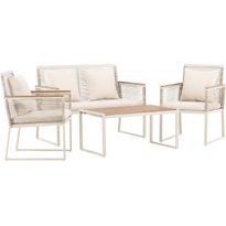 Sohvaryhmä Venture Home Dallas, 2-istuttava sohva + 2 lepotuolia + sohvapöytä, beige/harmaa