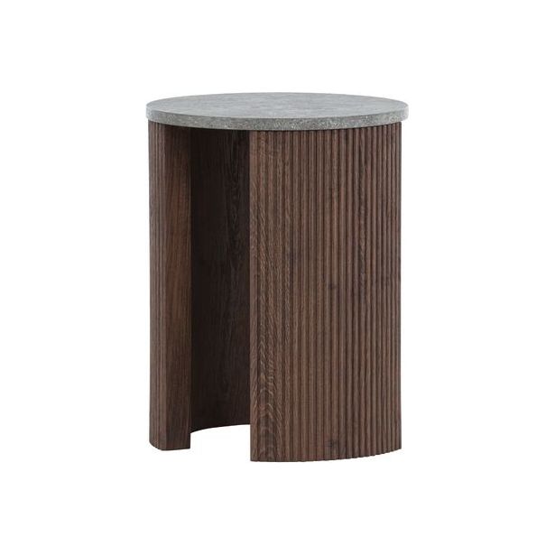 Sivupöytä Venture Home Bristol, ø40cm, mocca/marmori