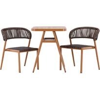 Parvekeryhmä Venture Home Amadora, ø60cm pöytä + 2 tuolia, ruskea