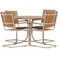 Ruokailuryhmä Venture Home Holmsund, ø110cm-ruokapöytä + 4 tuolia, beige