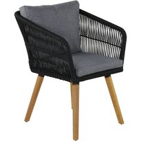 Ruokapöydän tuoli Venture Home Chania, musta/akaasia