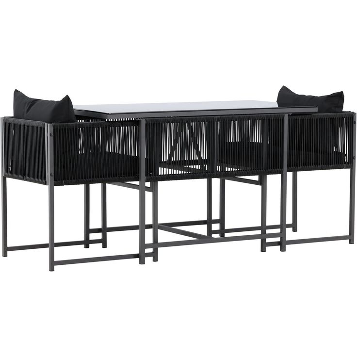 Parvekeryhmä Venture Home Noto, 120x60cm Noto-pöytä + 2 Noto-tuolia, musta
