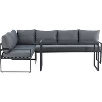 Sohvaryhmä Venture Home Zingaro, 5-istuttava kulmasohva + sohvapöytä, musta/harmaa