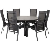 Ruokailuryhmä Venture Home, ø140cm Parma-pöytä + 6 Copacabana-tuolia