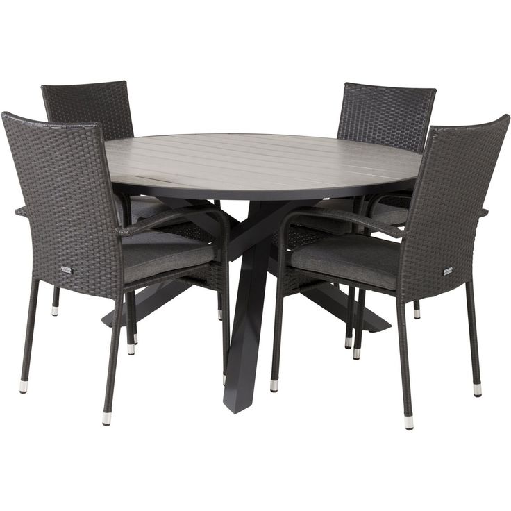 Ruokailuryhmä Venture Home, ø140cm Parma-pöytä + 4 Anna-tuolia