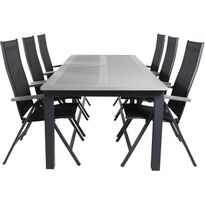 Ruokailuryhmä Venture Home, 224x100cm Albany-pöytä + 6 Albany- tuolia