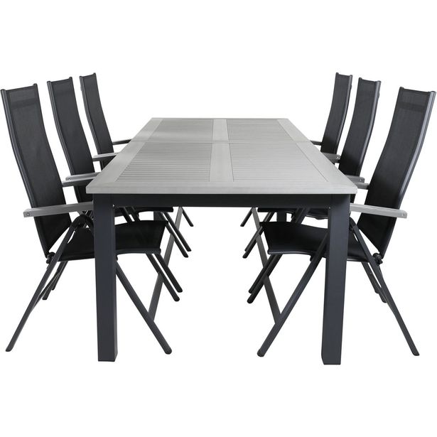 Ruokailuryhmä Venture Home, 224x100cm Albany-pöytä + 6 Albany- tuolia