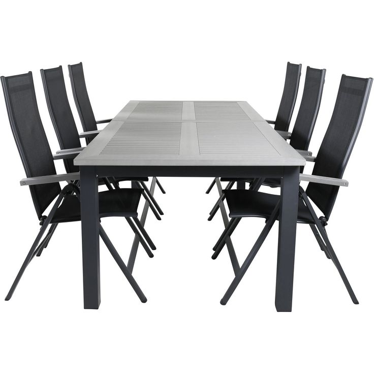 Ruokailuryhmä Venture Home, 224x100cm Albany-pöytä + 6 Albany- tuolia