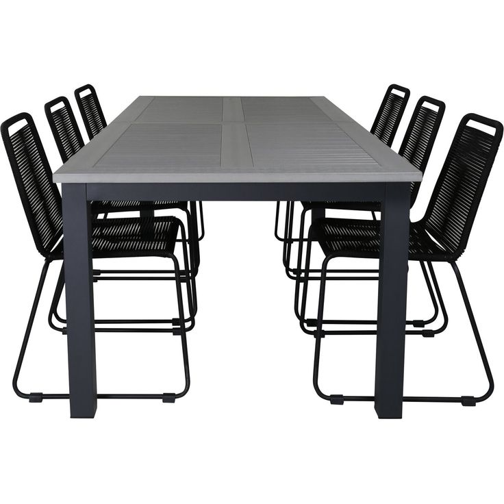 Ruokailuryhmä Venture Home, 224x100cm Albany-pöytä + 6 Lindos-tuolia