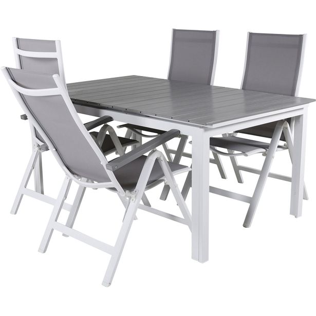 Ruokailuryhmä Venture Home, 160x100cm Levels-pöytä + 4 Albany-tuolia