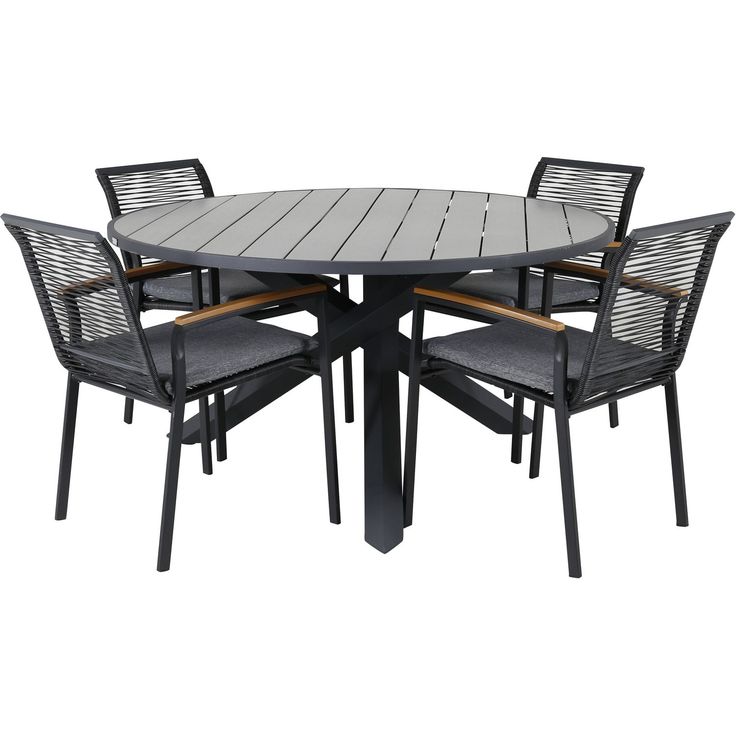 Ruokailuryhmä Venture Home, ø140cm Parma-pöytä + 4 Dallas-tuolia